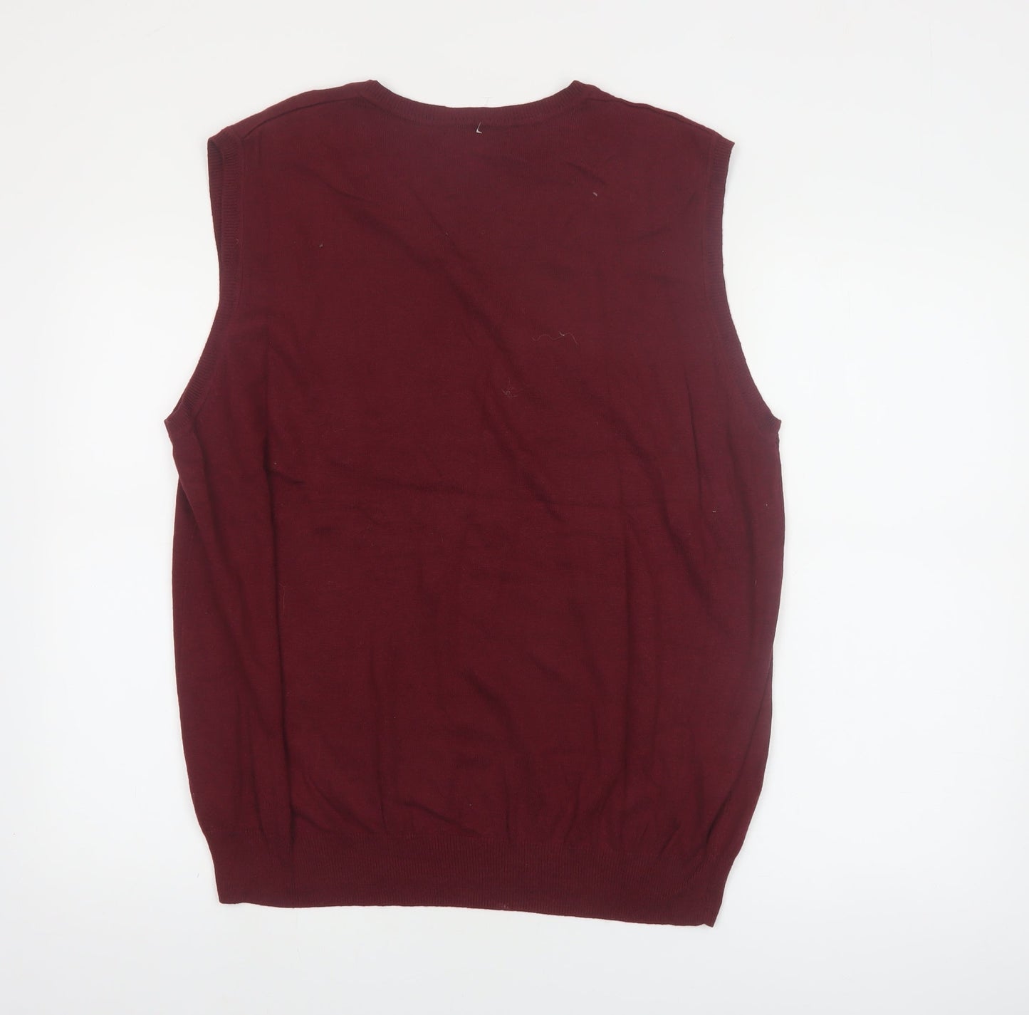 Croft & Barrow Men's Red Argyle Sleeveless V-Neck Knit Vest XL