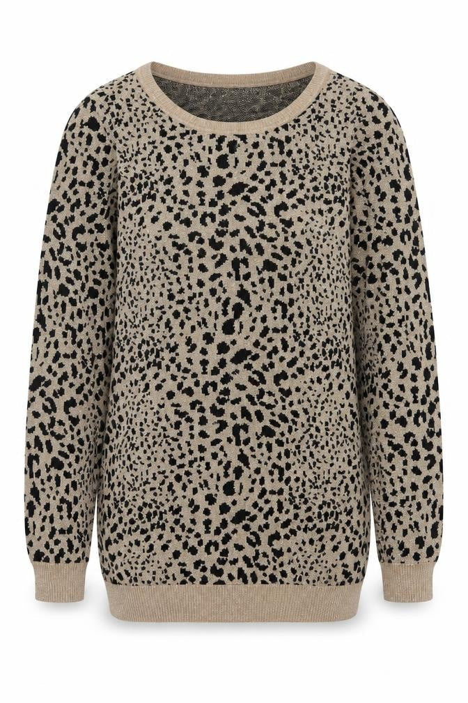 INC International Concepts Women's Beige Leopard Pullover Jumper L