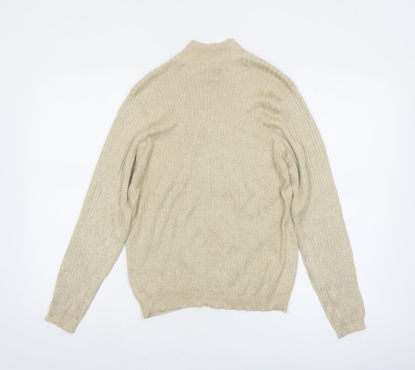 Talbots Womens Beige Mock Neck Long Sleeve Pullover Jumper M