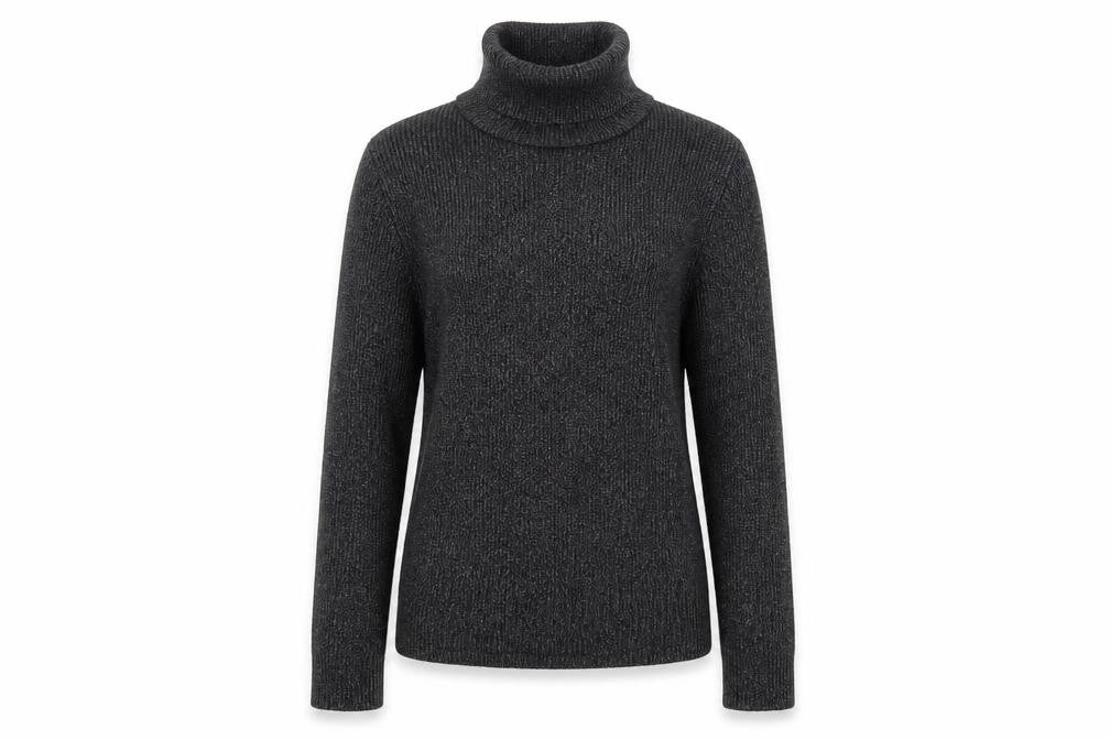 Amisu Women Black Roll Neck Long Sleeve Jumper Size S