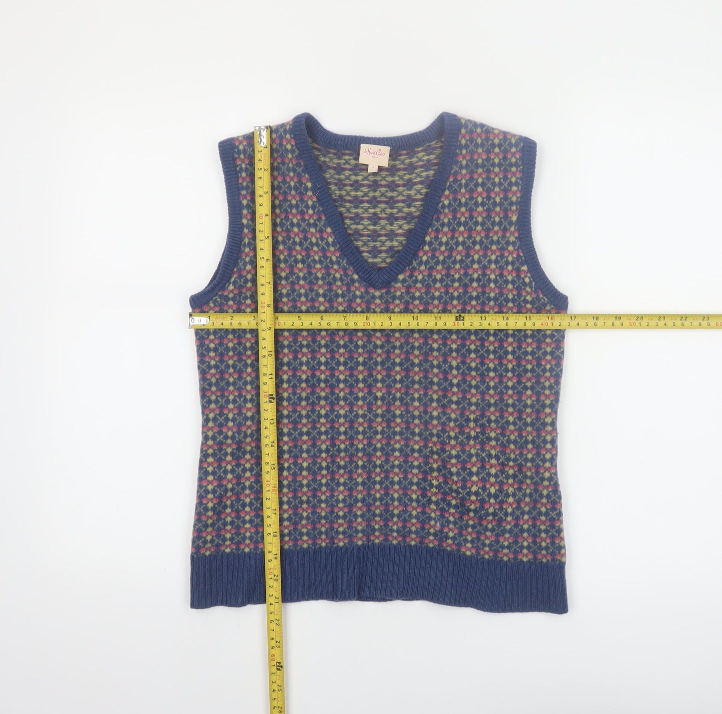 Whistles Women's Multicoloured Fair Isle Wool Sleeveless Vest Size 4