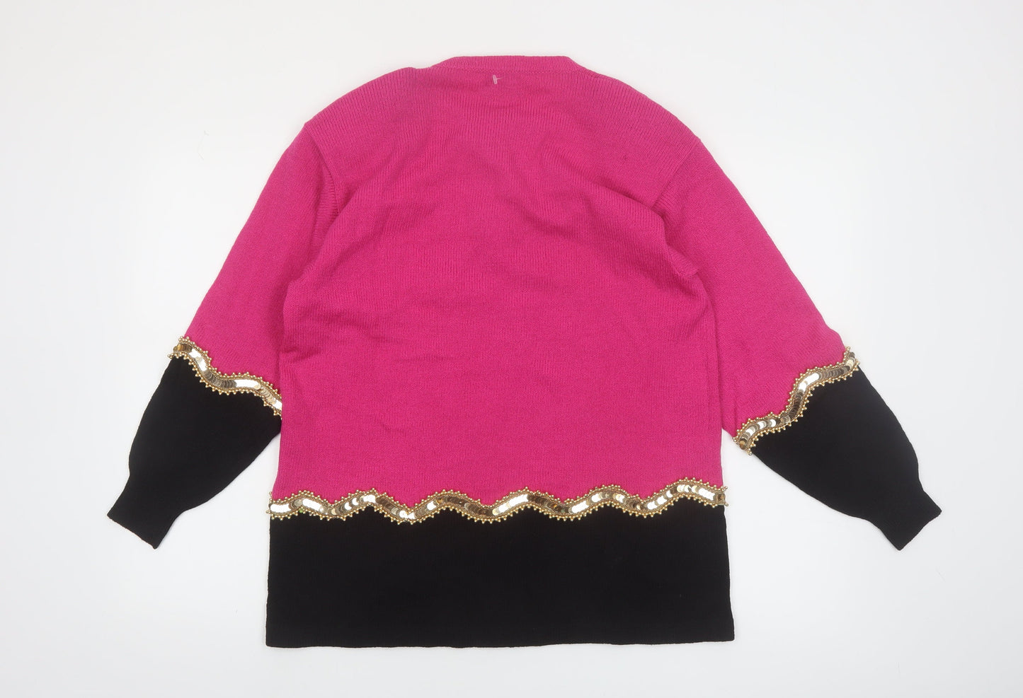 Lawrence Rich Seymour Levy Women's Pink Wool Embellished Jumper M