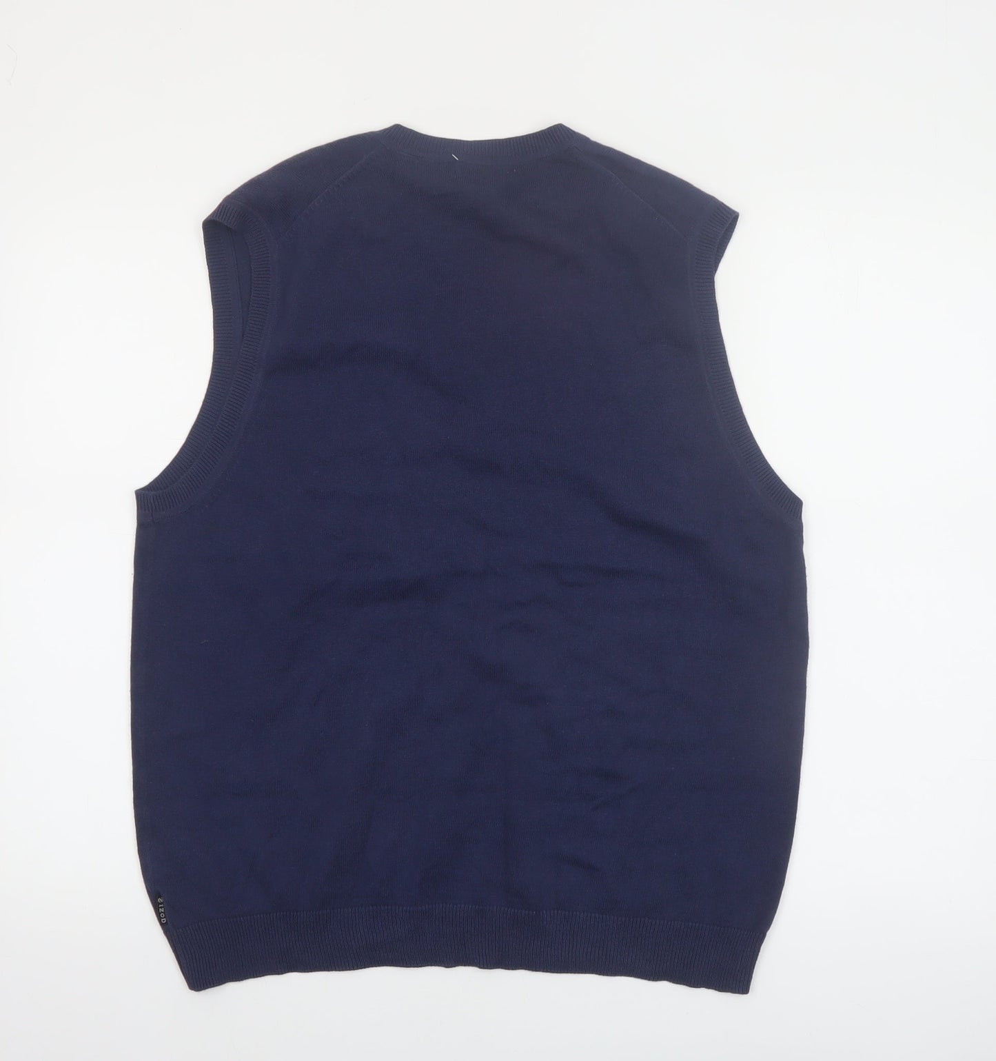 IZOD Mens Blue Argyle Golf Cotton Sleeveless Vest S