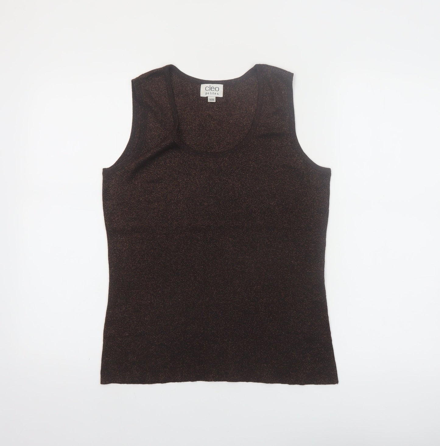 Cleo Petites Brown Knit Sleeveless Tank Top Size M Women's