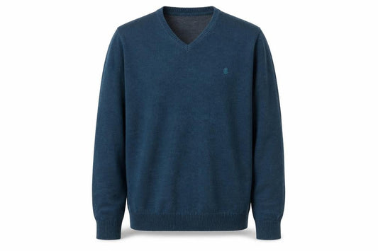 IZOD Men's Blue Cotton V-Neck Pullover Jumper Size L