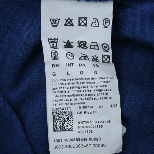 Hugo Boss Men's Blue Long Sleeve Crew Neck Cotton T-Shirt Medium