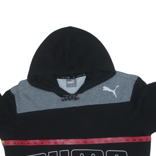Puma Men's Black Small Pullover Hoodie with Logo Print