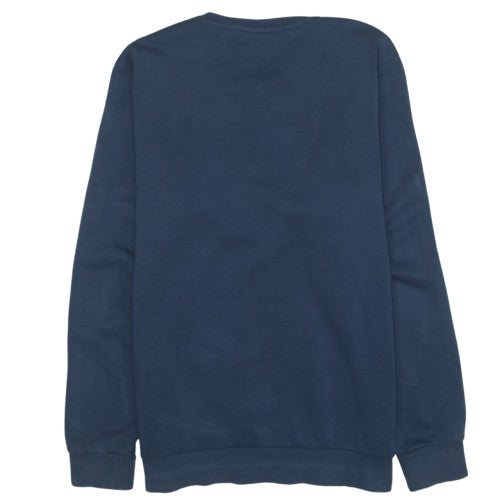 Adidas Men Blue Logo Crew Neck Pullover Sweatshirt Size M