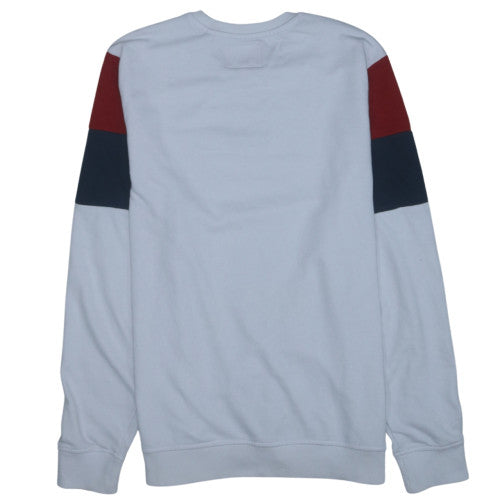 GUESS Men's White Logo Embroidered Sweatshirt Size L Pullover Crew Neck