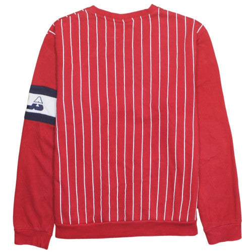 FILA Men's Red Italian Heritage Striped Sweatshirt L Crew Neck