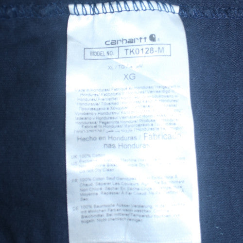 Carhartt Men's Navy Henley Long Sleeve Loose Fit T-Shirt XL