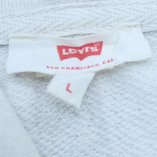 Levi's Women's White Pullover Hoodie Size L Logo Print Cotton Blend