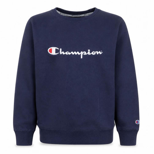 Champion Men's Blue Crew Neck Logo Pullover Sweatshirt Size S