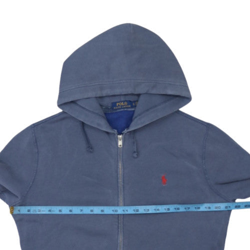 Ralph Lauren Men's Blue Full Zip Hoodie Size S Classic Logo Cotton Blend