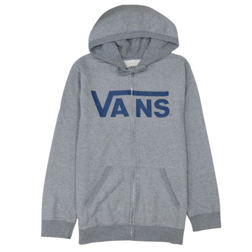 Vans Men’s Grey Full Zip Hoodie Large Fleece Skate Style Excellent