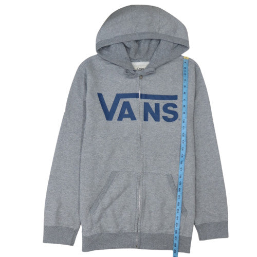 Vans Men’s Grey Full Zip Hoodie Large Fleece Skate Style Excellent