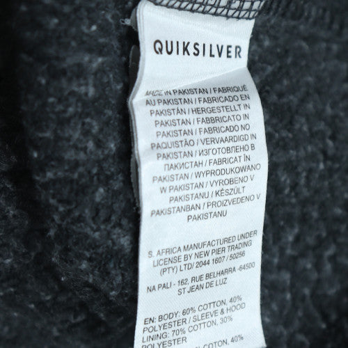 Quiksilver Men’s Grey Full Zip Hoodie Size M Regular Fit Surf Style