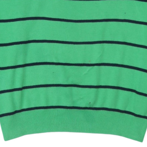 Ralph Lauren Men’s Green Striped Cotton Crew Neck Jumper XL
