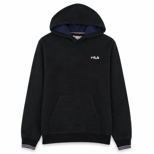 Fila White Line Men's Black Hoodie Size L Cotton Blend Pullover