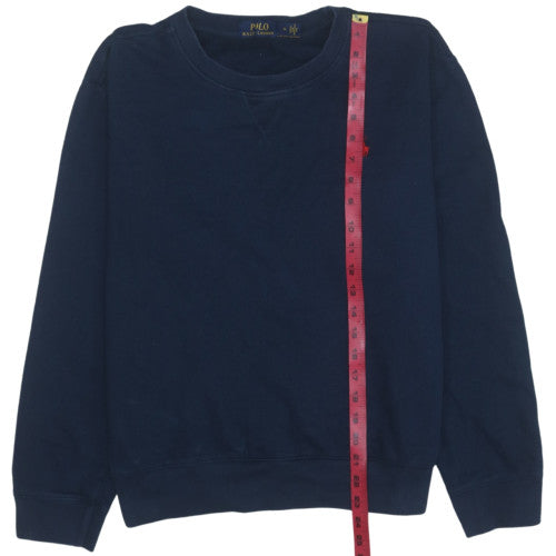 Ralph Lauren Women Navy Blue Cotton Crew Neck Sweatshirt M