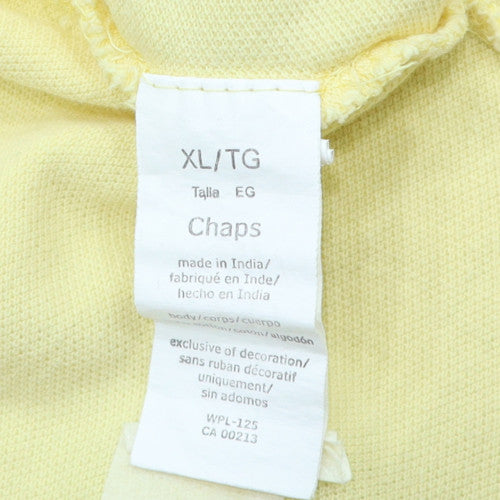 Chaps Men's Beige Short Sleeve Polo Shirt XL Classic Fit Cotton
