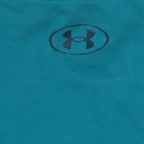 Under Armour Men's Teal Graphic Crew Neck T-Shirt XL Loose Fit
