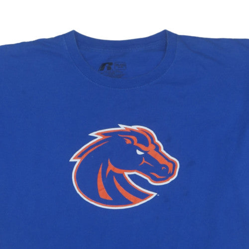 Russell Men's Blue 3XL Graphic Crew Neck T-Shirt Cotton Sports Tee