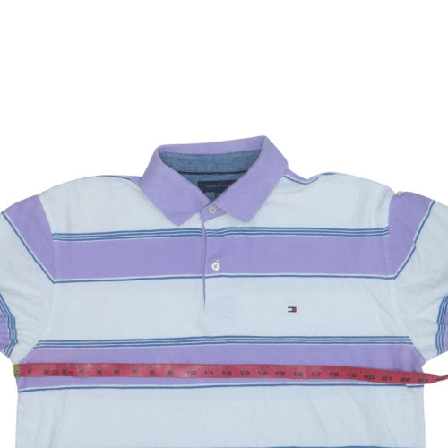 Tommy Hilfiger Men's Purple Striped Cotton Polo Shirt XL