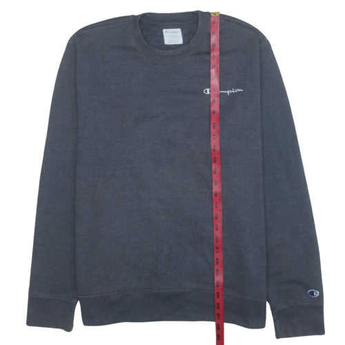 Champion Men's Grey Pullover Sweatshirt L Logo Crew Neck