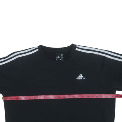 Back view of Adidas Men's Black L Pullover Sweatshirt Fleece Crew Neck Regular Fit
