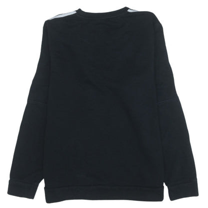 Brand and care label for Adidas Men's Black L Pullover Sweatshirt Fleece Crew Neck Regular Fit