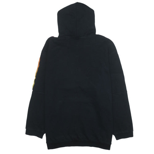 Adidas Mens Black XL Pullover Hoodie with Rainbow Stripes
