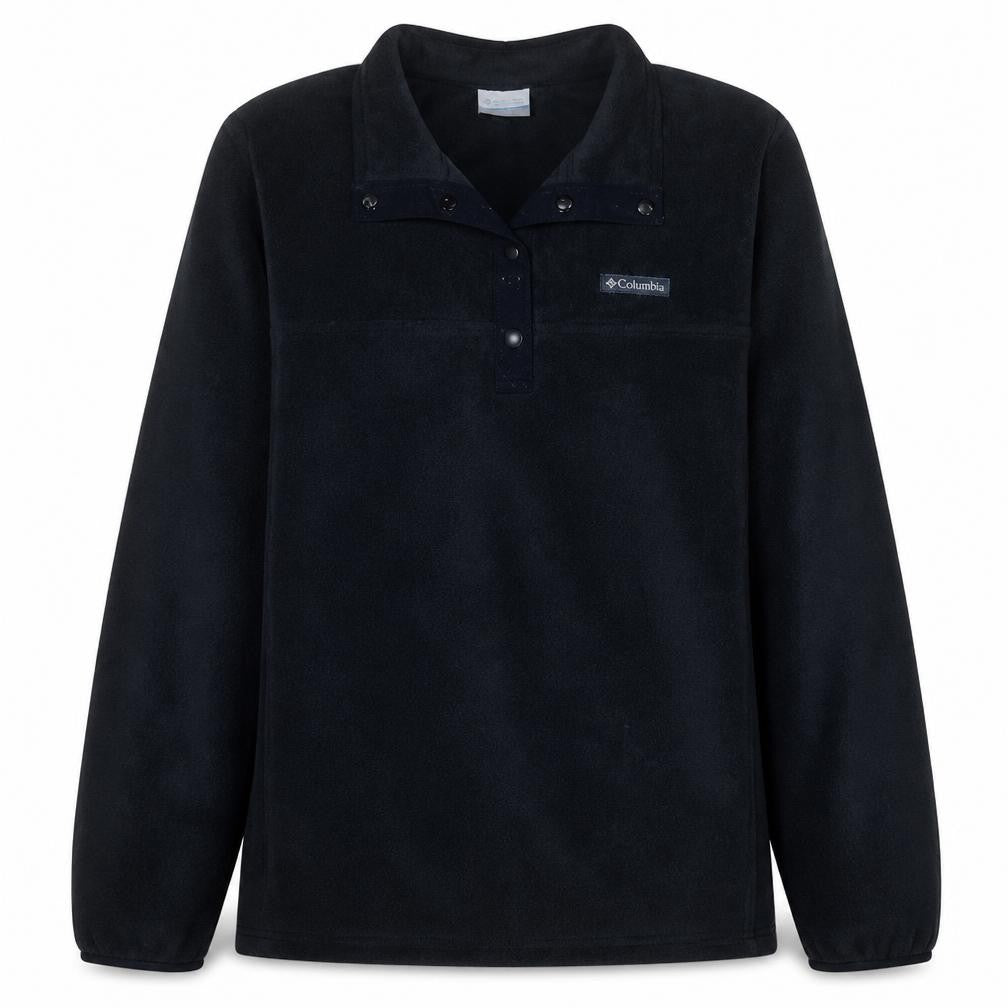 Columbia Mens Black XL Fleece Henley Pullover Sweatshirt