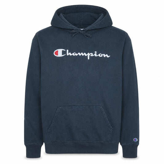 Champion Men's Blue Pullover Hoodie XL Logo Fleece Sweatshirt