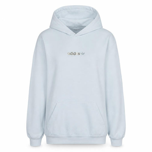 Front view of Adidas women’s white xs pullover hoodie with logo print