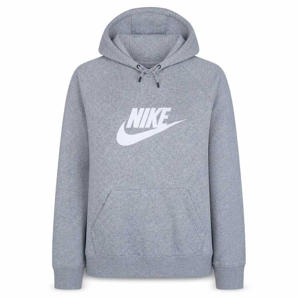 Nike Women’s Grey Pullover Hoodie Large Cotton Logo Casual Sweatshirt