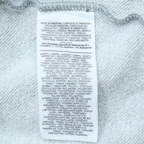 Nike Women’s Grey Pullover Hoodie Large Cotton Logo Casual Sweatshirt
