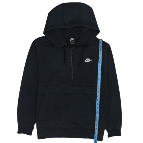 Nike Womens Black 1/2 Zip Hoodie Size L Cotton Blend Pullover