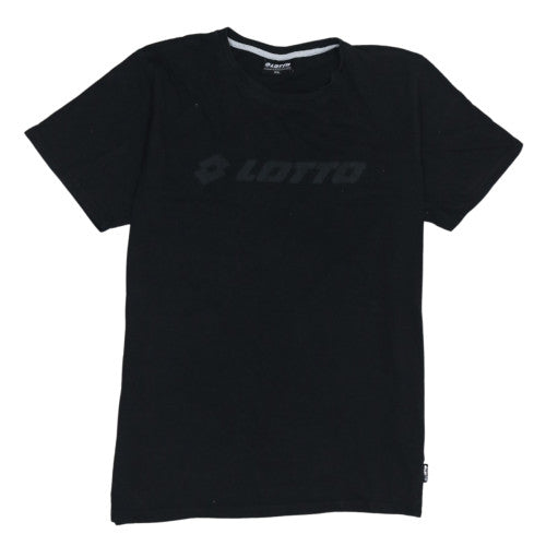 Lotto Men's Black XXL Crew Neck Cotton Graphic T-Shirt