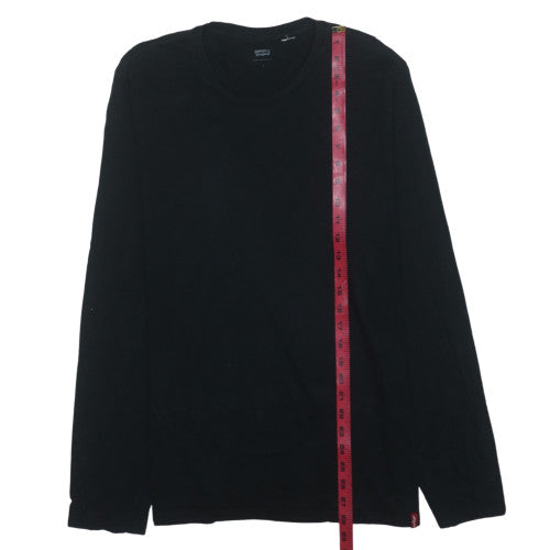 Levi's Men's Black Long Sleeve Crew Neck Cotton T-Shirt Size L