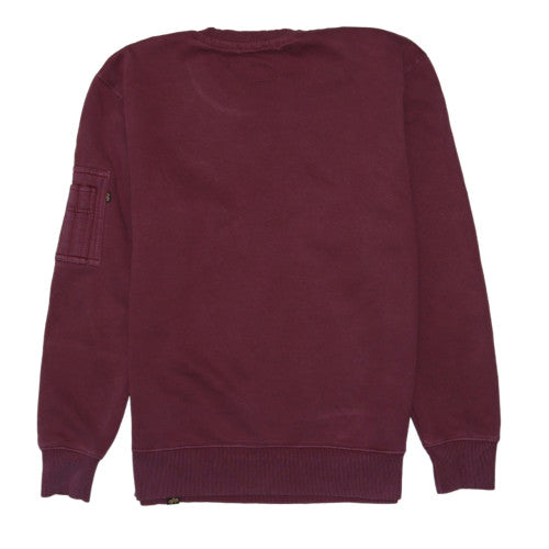 Alpha Industries Women’s Burgundy NASA Sweatshirt Medium Gold Logo