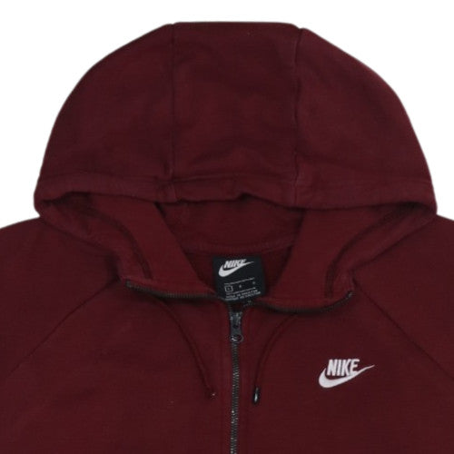Nike Women’s Burgundy Full Zip Hoodie Size L Cotton Blend