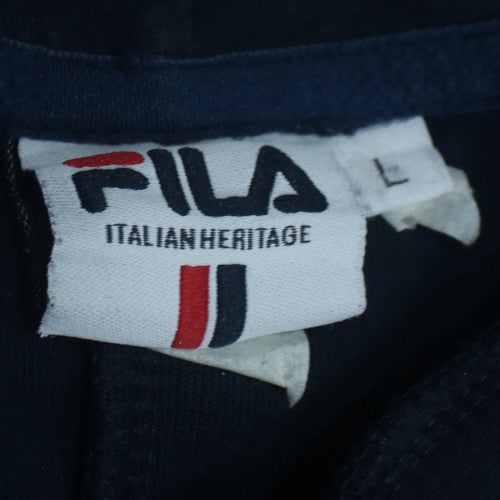 Fila Women’s Navy Blue Pullover Hoodie L Cotton Blend Logo