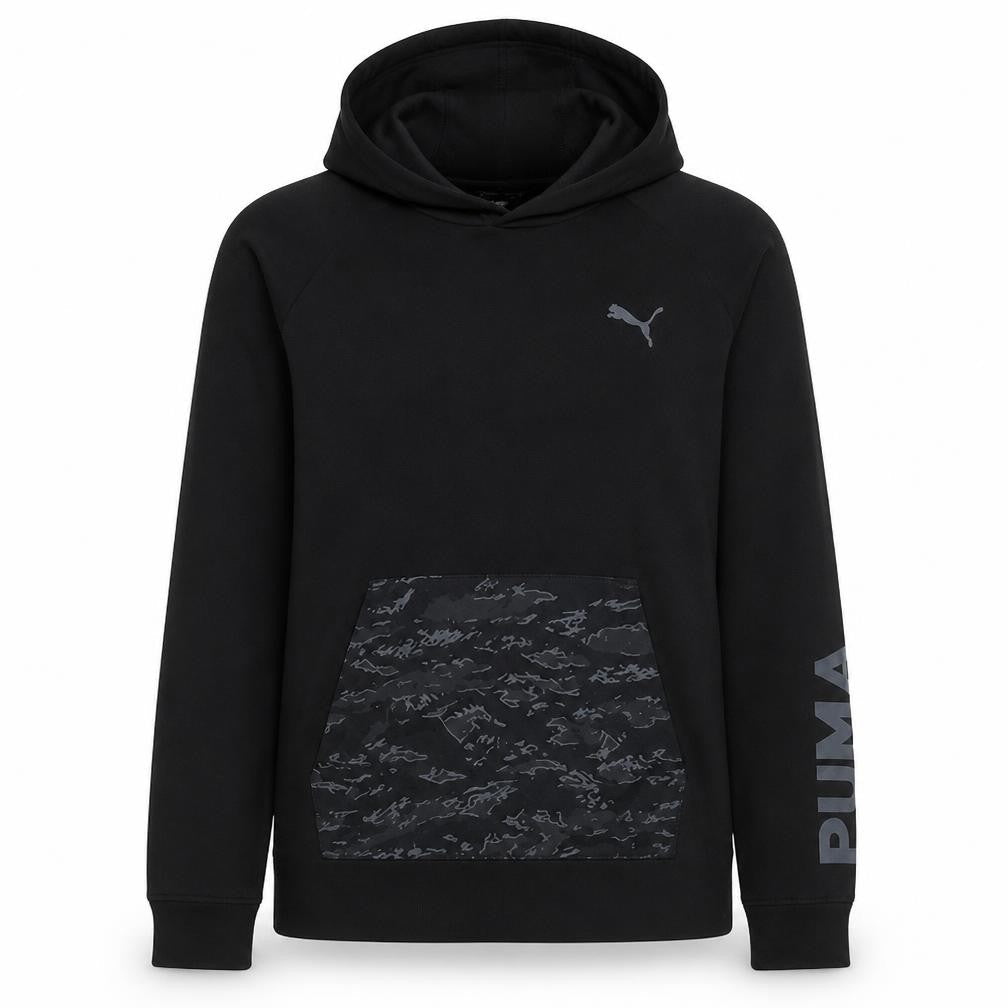 Puma Women's Black Small Pullover Hoodie with Logo Design