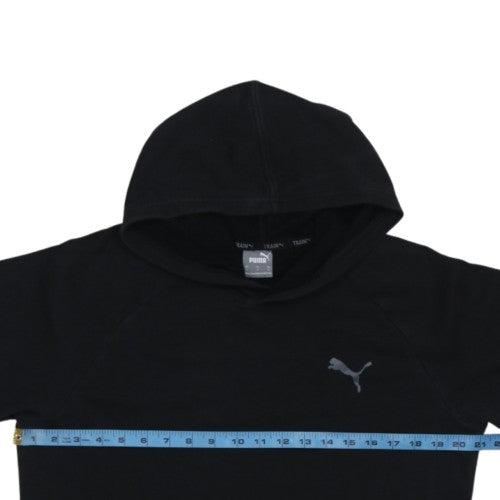 Puma Women's Black Small Pullover Hoodie with Logo Design
