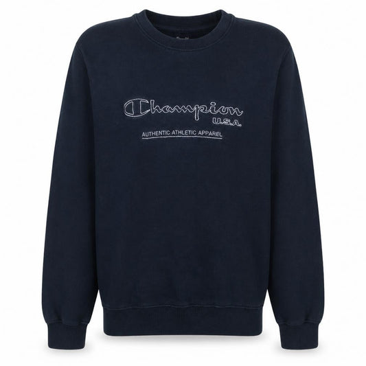 Champion Men's Blue L Pullover Sweatshirt Embroidered Logo Crew Neck
