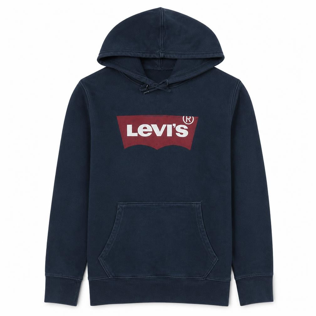 Levi's Men's Blue Pullover Hoodie Small Logo Fleece Sweatshirt