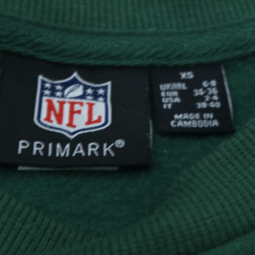 Primark NFL NY Jets Green Sweatshirt XS Women's Casual Crew Neck