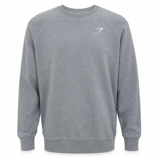 Gymshark Men's Grey Pullover Crew Neck Sweatshirt Size M Regular Fit