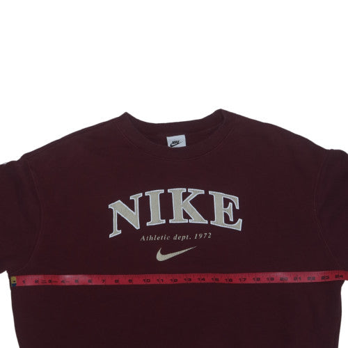 Nike Womens Burgundy Crew Neck Pullover Sweatshirt S